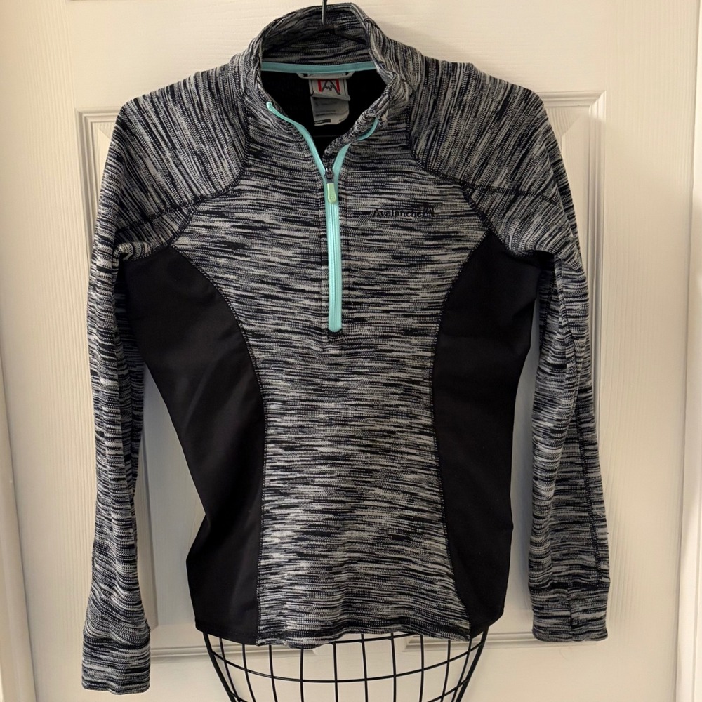 Avalanche Womens Small 1/4 Zip Thermal Layering Top Grey/Black Athleisure - Picture 1 of 10